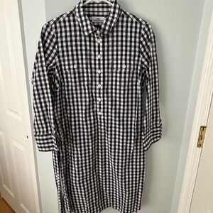Vineyard Vines Women’s Blue and White Checkered Shirt Dress